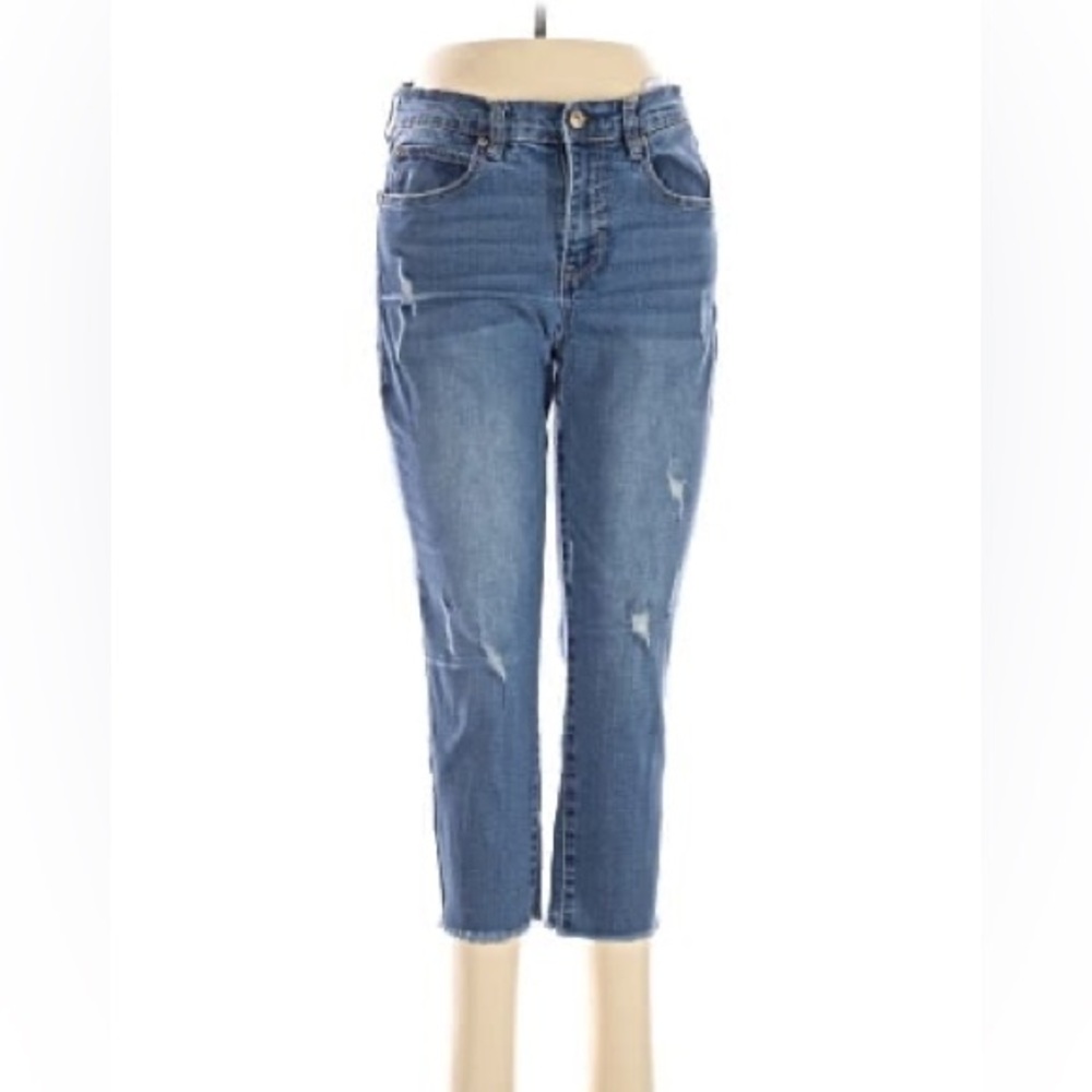 Nicole Miller distressed high rise soho capri